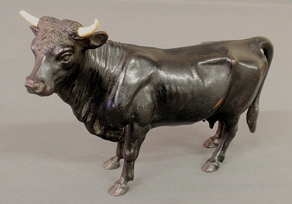 Appraisal: - Bronze standing cow figure late th c h x