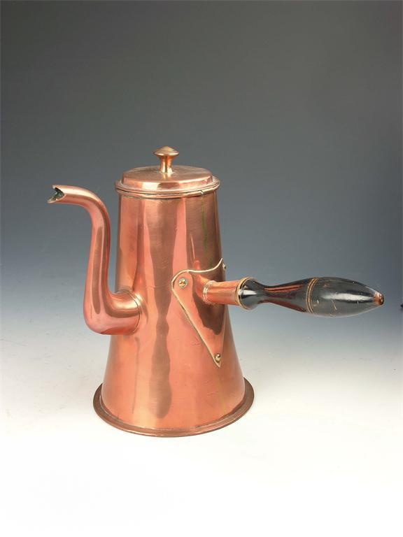 Appraisal: A th century copper chocolate pot