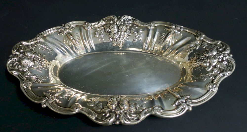 Appraisal: Reed Barton Sterling Silver Bread Tray Francis I patter OZT