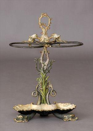 Appraisal: VICTORIAN PAINTED AND PARCEL-GILT UMBRELLA STAND IN THE GROTTO TASTE