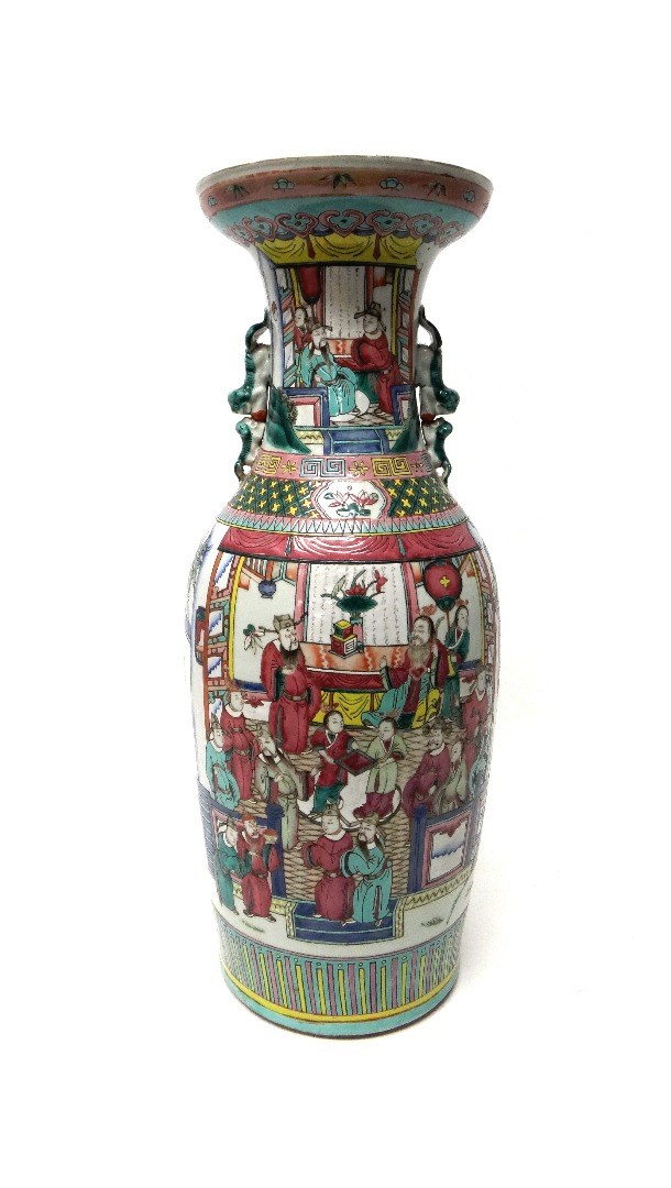 Appraisal: A Chinese famille rose baluster vase late th century painted