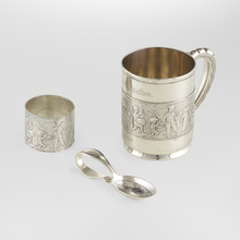 Appraisal: Tiffany Co BABY CUP SPOON AND NAPKIN RING New York