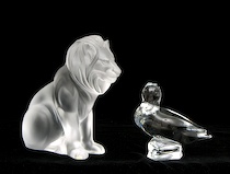 Appraisal: A Lalique Bamara Lion And a Baccarat La Tour d'Argent