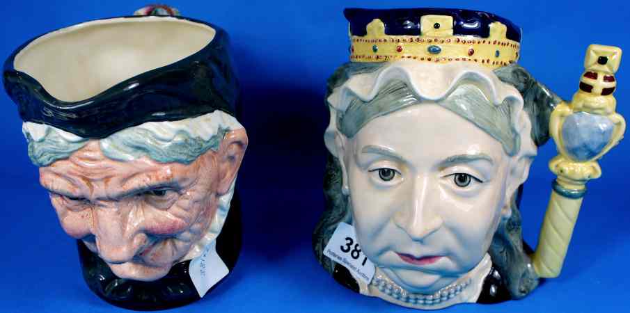 Appraisal: Royal Doulton Large Character Jugs Queen Victoria D and Granny