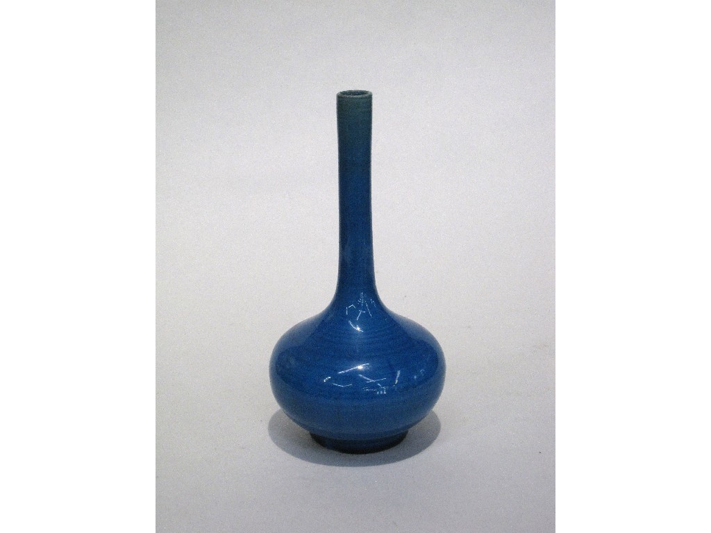 Appraisal: Oriental gourd shape vase in turquoise glaze