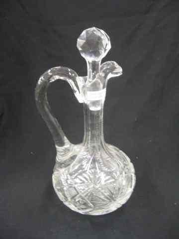 Appraisal: Cut Glass Handled Decanter brilliant period '' excellent