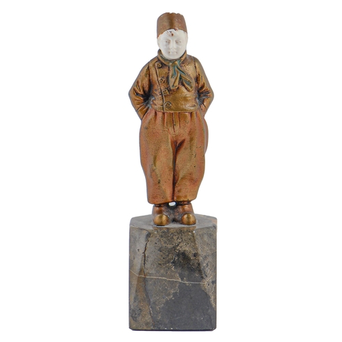 Appraisal: An Art Deco bronze and ivory statuette of a Dutch