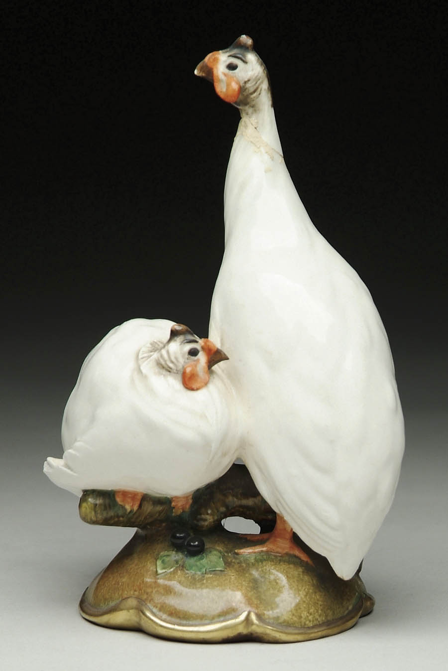 Appraisal: ITALIAN PORCELAIN FIGURINE OF TWO BIRDS Base signed Made In