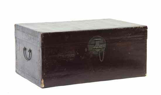 Appraisal: A Japanese Lacquered Leather Bride's Trunk of rectangular form Height