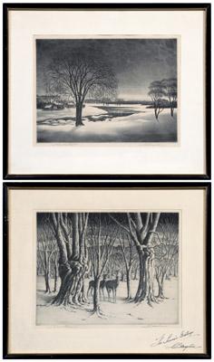 Appraisal: Two Samuel L Margolies prints American - one a winter