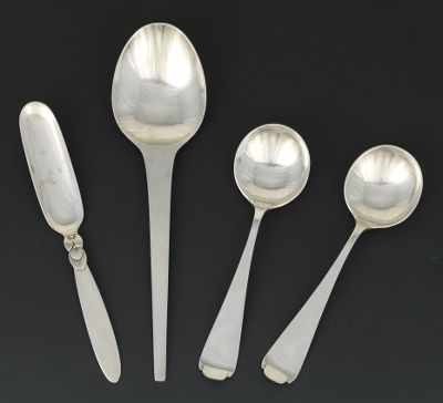 Appraisal: A Group of Four Sterling Silver Flatware Pieces Georg Jensen