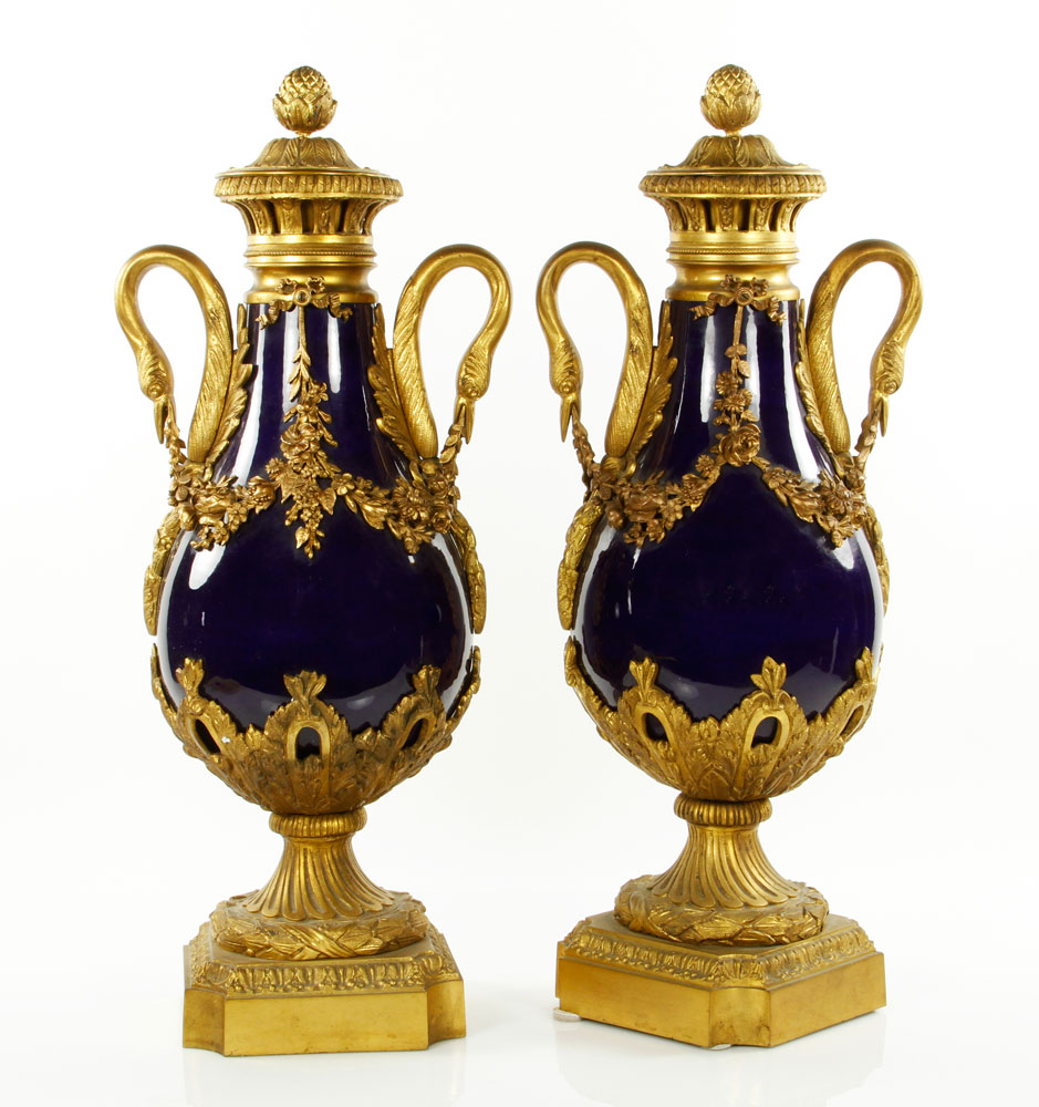 Appraisal: - th C Pair of Sevres Vases th century Sevres