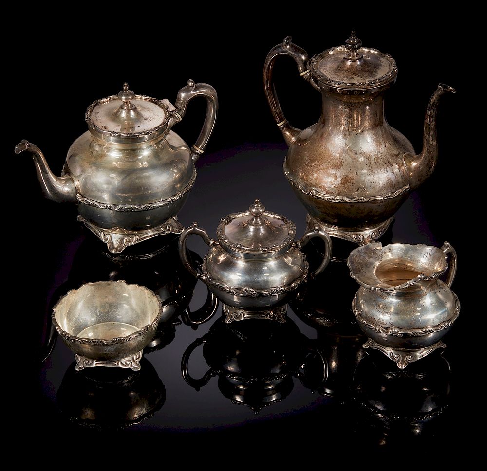 Appraisal: Piece Tane Mexican Silver Tea Service ozt Five piece Mexican