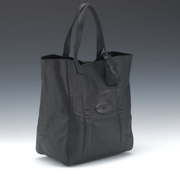 Appraisal: MULBERRY LEATHER TOTE x x BLack leather double handle with