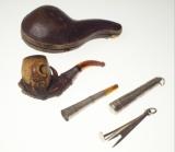 Appraisal: th CENTURY MEERSCHAUM PIPE the bowl carved as crab pincers