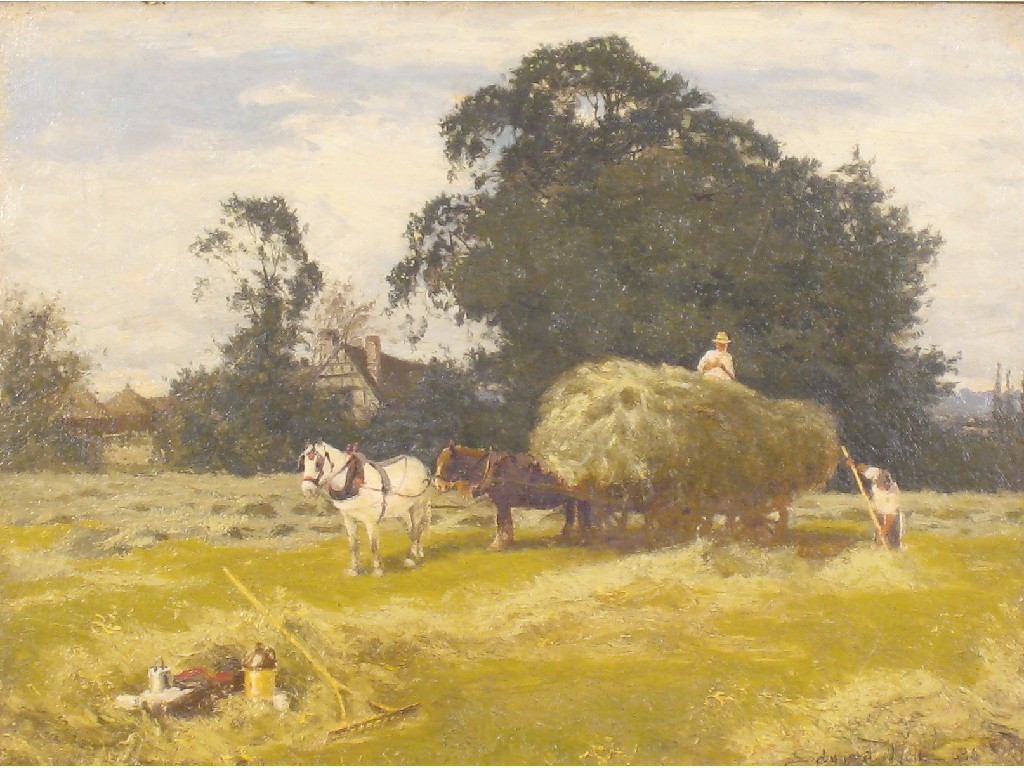 Appraisal: EDWARD WAITE Harvest-time indistinctly signed and dated oil on canvas