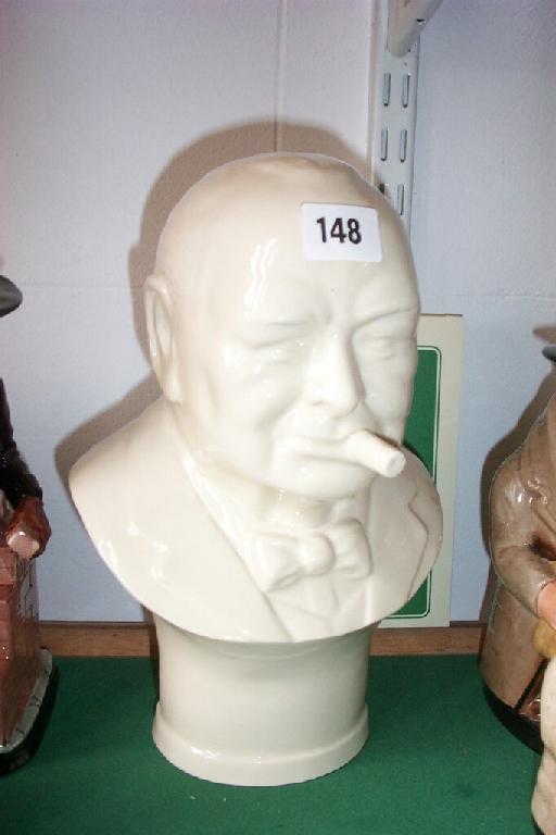 Appraisal: A Kevin Francis limited edition cream glazed bust of Winston