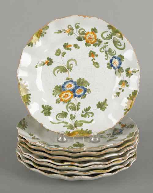 Appraisal: Set of eight faience plates dia