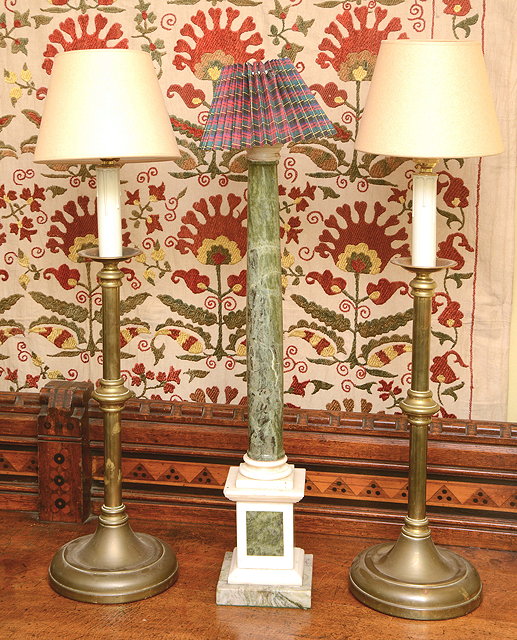 Appraisal: A MARBLE TABLE LAMP in the form of a classical