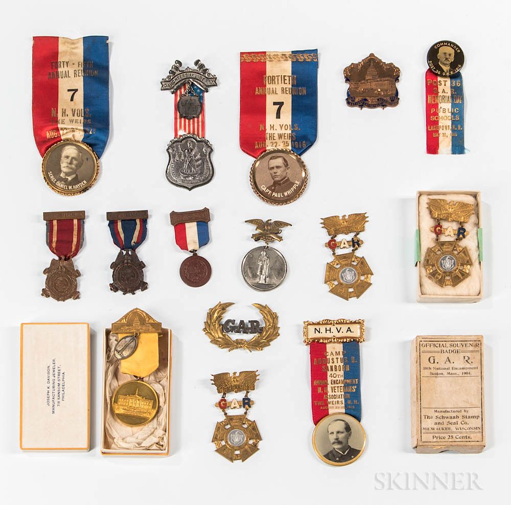 Appraisal: Group of G A R Medals and Badges Group of