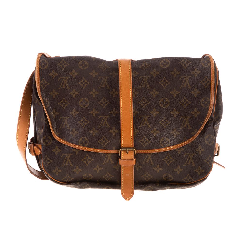 Appraisal: A Louis Vuitton Samur A brown and tan Monogram coated