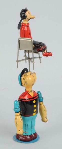 Appraisal: Linemar Popeye Spinning Olive Oyl Toy Tin litho wind-up Olive