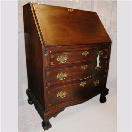 Appraisal: Georgian Style Marquetry Inlaid Mahogany Slant Front Desk Estimate -