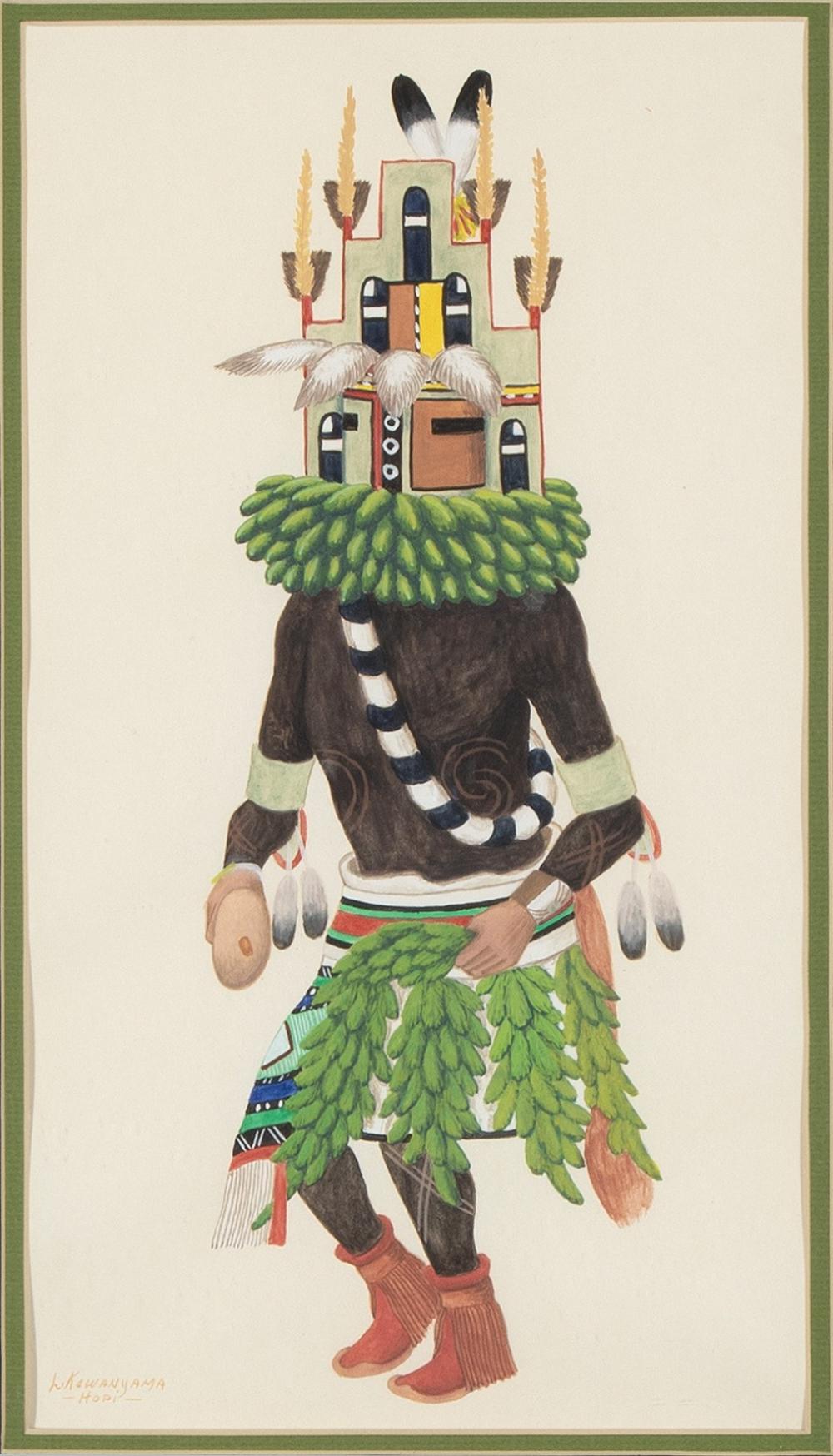 Appraisal: LEROY KEWANYAMA KATSEKA KATSINALeroy Kewanyama Hopi - Katseka Katsina gouache