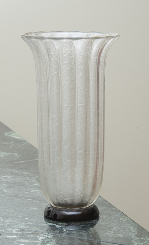 Appraisal: SCHNEIDER VASE Frosted glass etched 'Schneider' x in diam Estimate