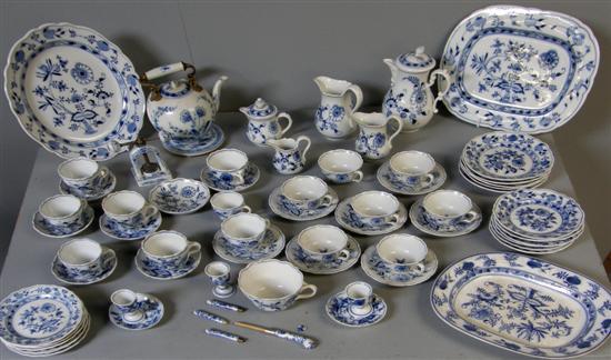 Appraisal: Blue and white Meissen onion pattern tea and dinner service