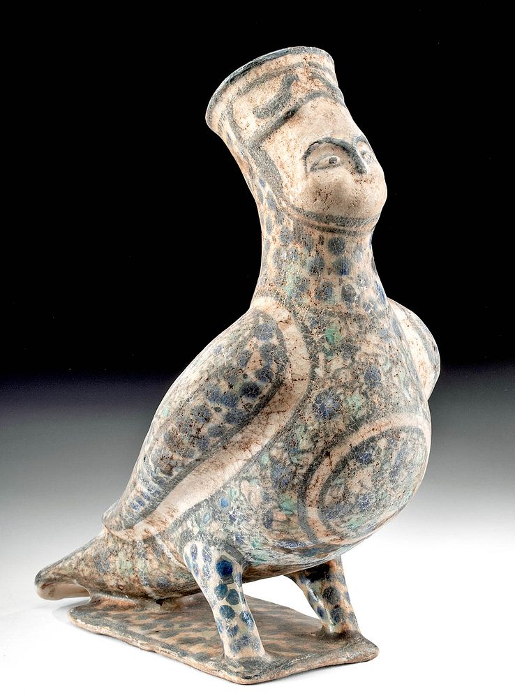 Appraisal: th C Il-Khanid Polychrome Harpy Vessel Ancient Near East Il-Khanid