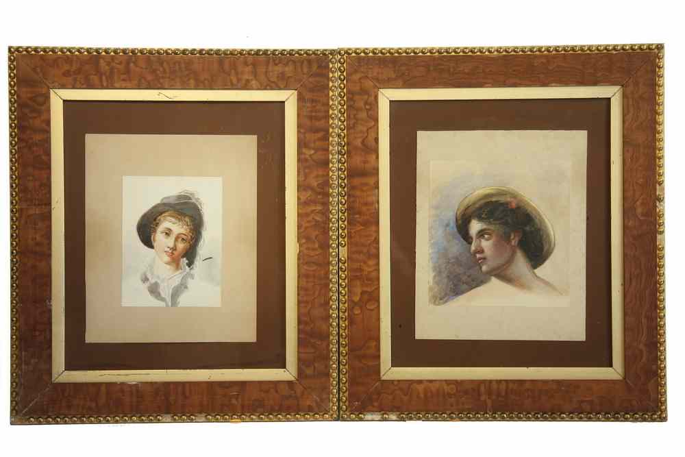 Appraisal: PAIR W C'S - Portraits of two young men in