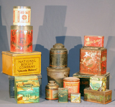 Appraisal: Collection of American Lithographed Tin Store Advertising Canisters th Century