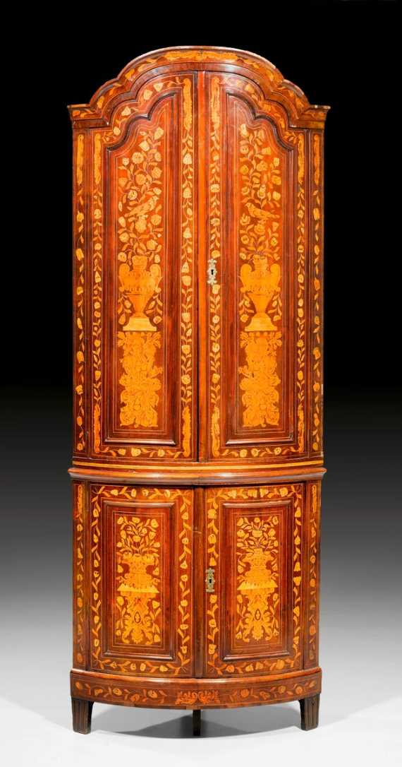 Appraisal: CORNER CUPBOARD A FLEURS Baroque Holland th th century Mahogany