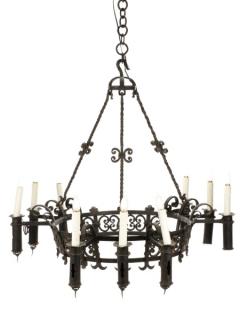 Appraisal: Large French Gothic Style Iron Continental th century A large