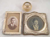 Appraisal: Two silver photo frames one plain x cm c marks