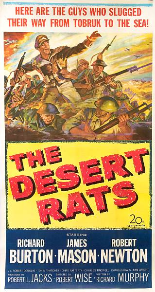 Appraisal: Three three-sheet film posters s- s The Desert Rats th