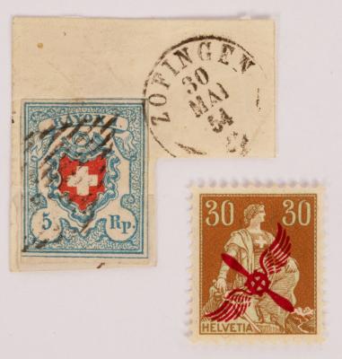 Appraisal: Switzerland issue of r red pale blue ''Rayon I'' no