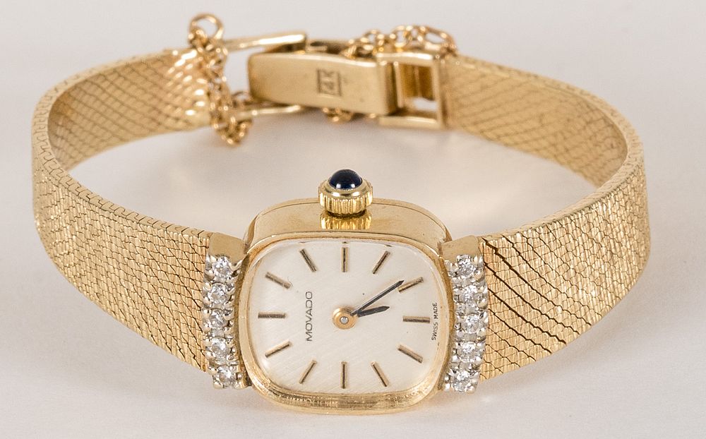 Appraisal: Movado K gold and diamond ladies wristwatch Movado K gold