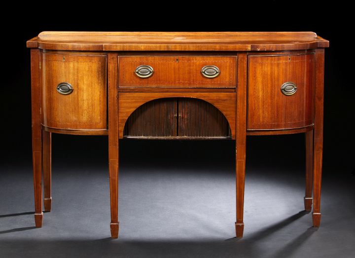 Appraisal: George III Mahogany Sideboard mid- th century the banded and