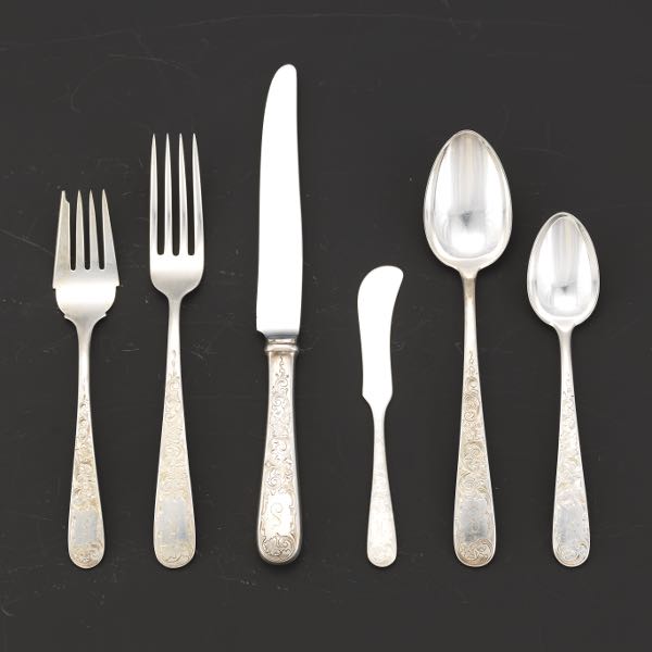 Appraisal: S KIRK SON FLATWARE SERVICE FOR EIGHT OLD MARYLAND PATTERN