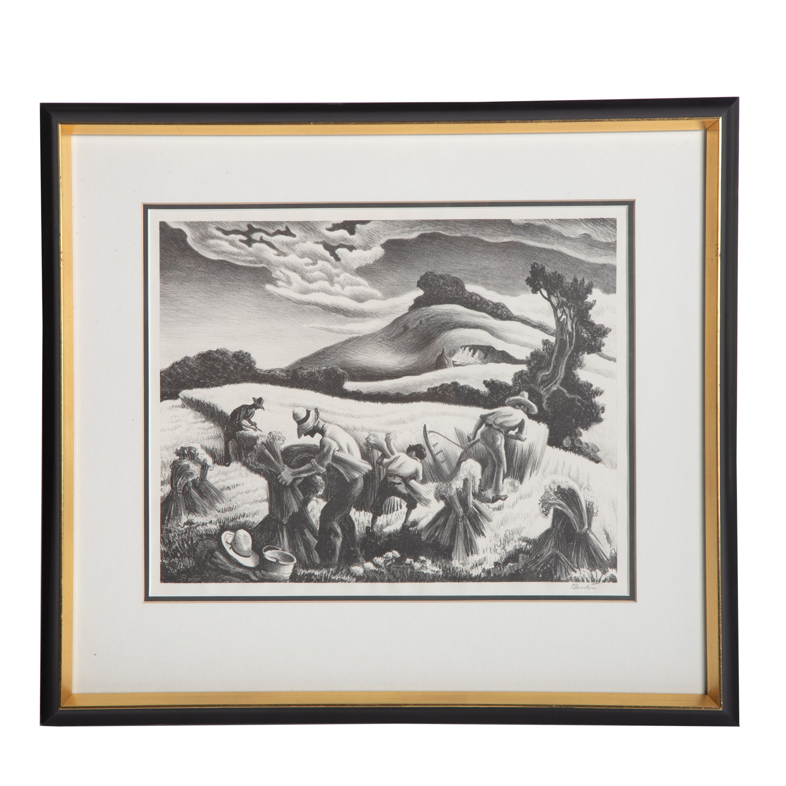 Appraisal: THOMAS HART BENTON CRADLING WHEAT LITHOGRAPH American - Lithograph pencil