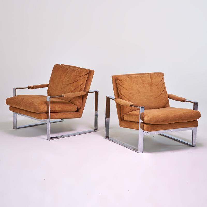 Appraisal: MILO BAUGHMAN THAYER COGGIN Pair of lounge chairs High Point