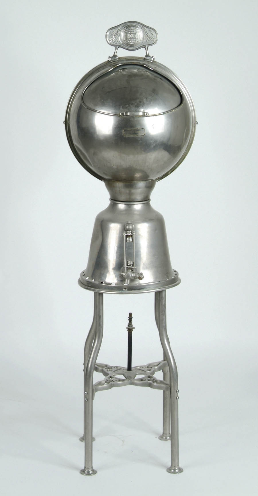 Appraisal: GLOBE BARBERSHOP TOWEL STEAMER Ornate floor standing nickel plated brass