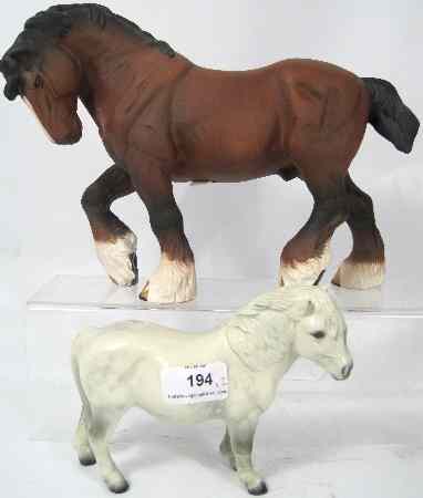 Appraisal: Royal Doulton Action Shire Horse DA Matt and Grey Shetland