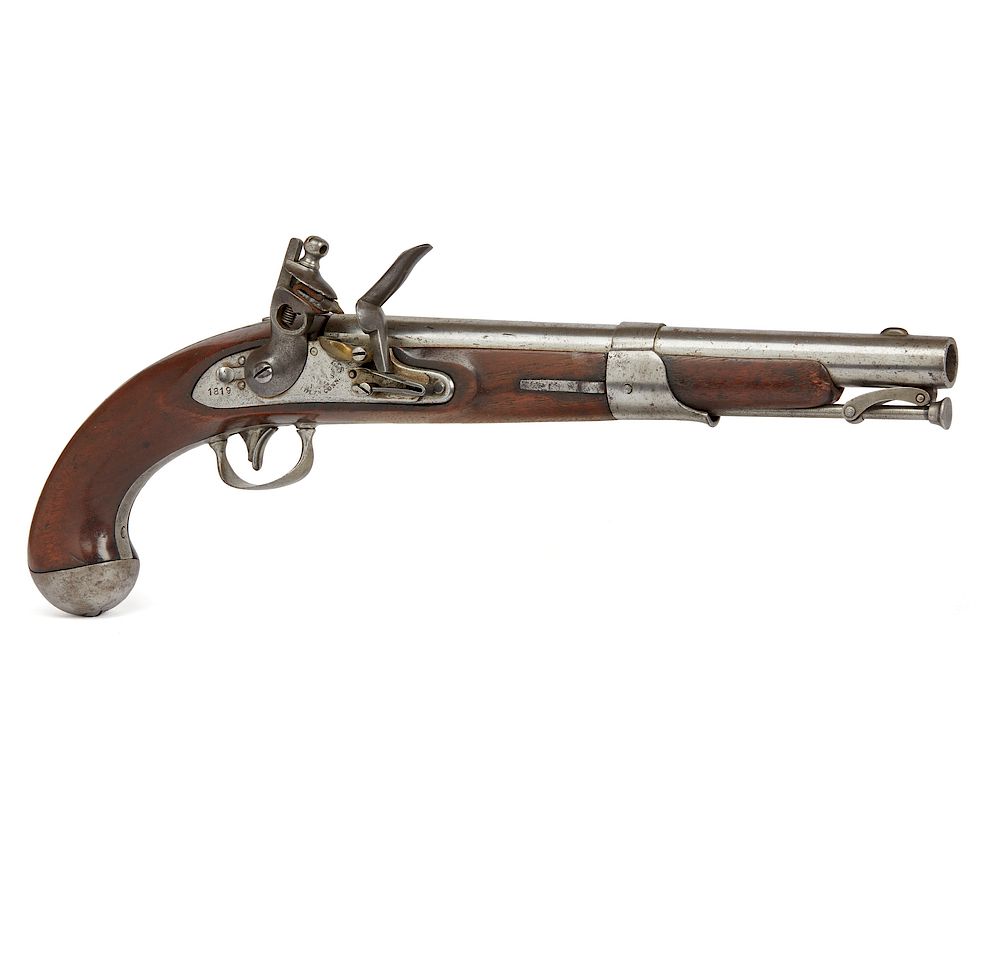 Appraisal: US North Model Single Shot Martial Flintlock Pistol This is