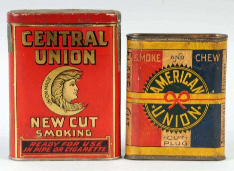 Appraisal: Lot of Union Pocket Tobacco Tins Description Includes one Central