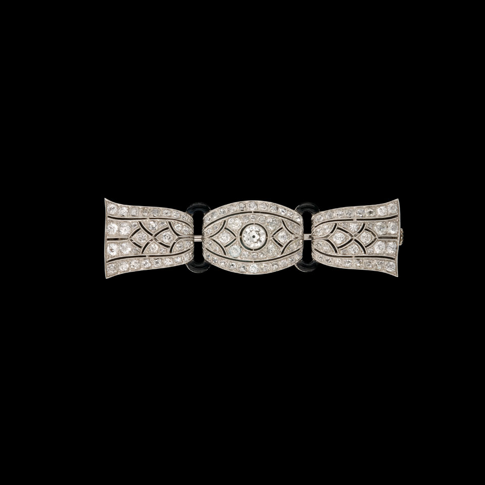 Appraisal: Austro-Hungarian Platinum Filigree Brooch set with various old cut diamonds