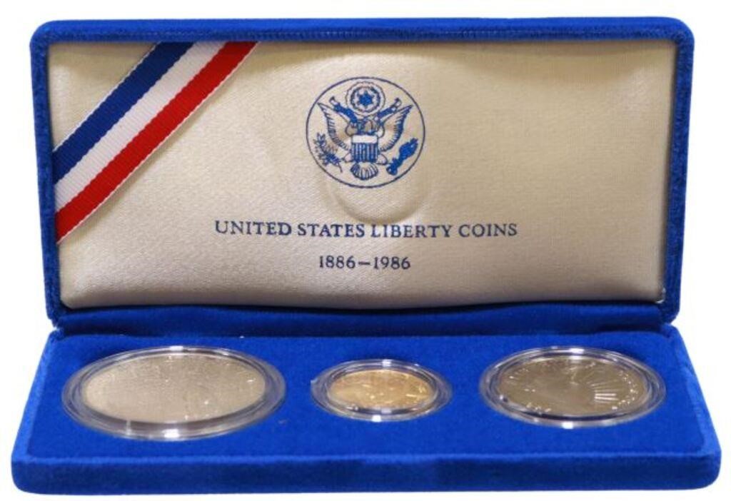 Appraisal: U S Liberty three coin set in U S Mint