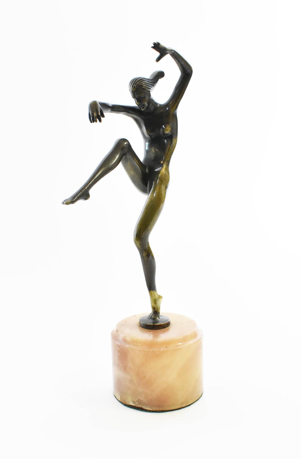 Appraisal: STEFAN DAKON AUSTRIAN - BRONZEArt Deco Female Nude Dancer signed